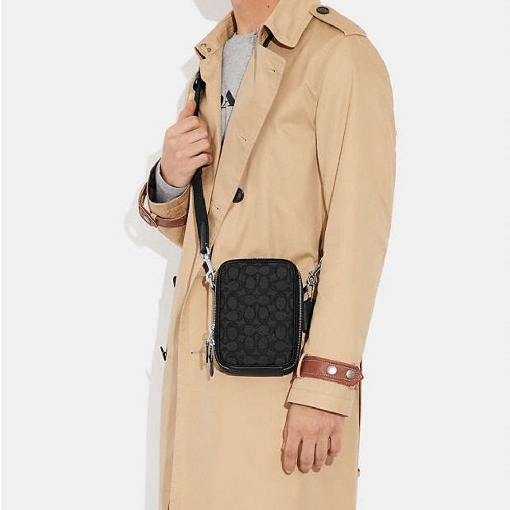 NWT Coach Stanton Crossbody Bag in Signature Jacquard Olive Drab Utility Green - Picture 13 of 14